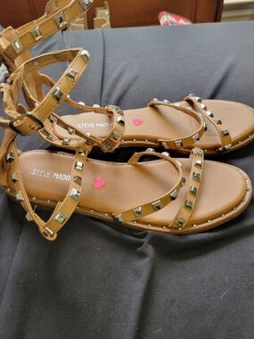 Steve Madden Tan Studded Gladiator Sandals